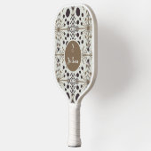 Boho geometrische pijl wit pickleball paddle (Links)