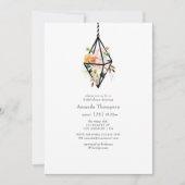 Boho geometrische terrarium bloem bruiloft feest kaart (Voorkant)