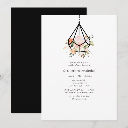 Boho geometrische terrarium bloemstuk couples douc kaart (Voorkant / Achterkant)