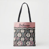 Boho Geometrische Tote Bag (Voorkant)