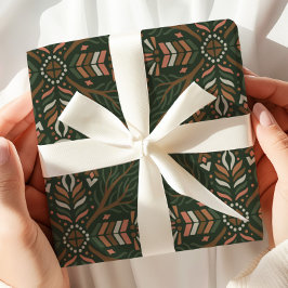Boho geometrische volkskunst cadeaupapier