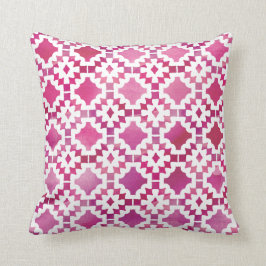Boho Geometrische Waterverf Pinks Kussen