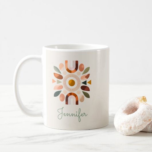 Boho gepersonaliseerde Moederdag koffiemok (Met donut)