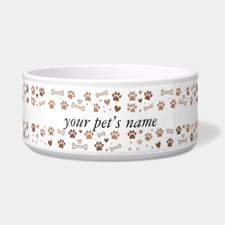 Boho Gepersonaliseerde Pet Bowl Custom Hond of Kat Voerbakje