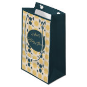 Boho gepersonaliseerde zon maan sterren blauw geel klein cadeauzakje (Voorkant Gekanteld)