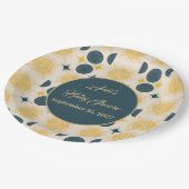 Boho gepersonaliseerde zon maan sterren blauw geel papieren bordje (Gekanteld)