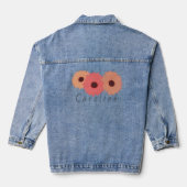  Boho Gerbera Spring Flowers+Custom Naam Denim Jacket (Achterkant)