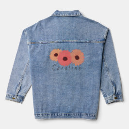  Boho Gerbera Spring Flowers+Custom Naam Denim Jacket