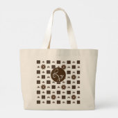 Boho-geruit patroon grote tote bag (Achterkant)