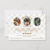 Boho geruite patroon bestelling bedankt fotokaart (Voorkant)