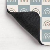 Boho Geruite Regenboog Minimalistisch Patroon Muismat (Hoek)