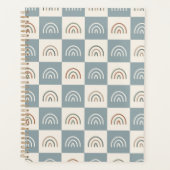 Boho Geruite Regenboog Minimalistisch Patroon Planner (Voorkant)