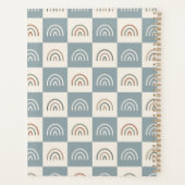 Boho Geruite Regenboog Minimalistisch Patroon Planner (Achterkant)