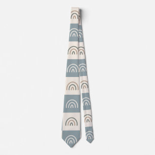 Boho Geruite Regenboog Minimalistisch Patroon Stropdas