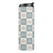 Boho Geruite Regenboog Minimalistisch Patroon Thermosbeker (Gedraaid links)