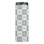Boho Geruite Regenboog Minimalistisch Patroon Thermosbeker (Achterkant)