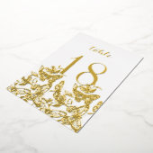 Boho Geschetterde Vlinders Gouden Tafel Nummers Folie Uitnodiging (Gedraaid)