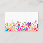 Boho geschilderde moderne waterverf bloemige bruil plaatskaartje (Achterkant)