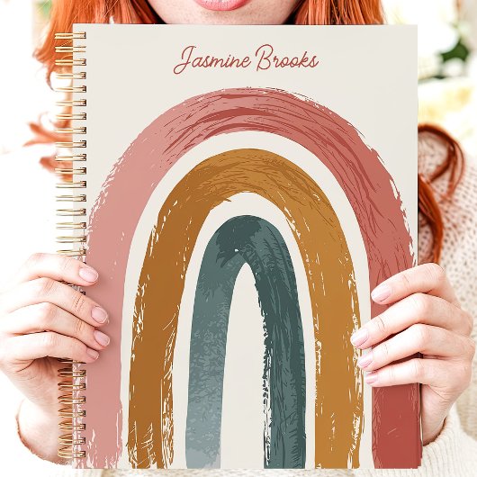 Boho Geschilderde Regenboog Aangepaste Naam Planner