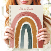 Boho Geschilderde Regenboog Aangepaste Naam Planner