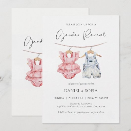 Boho geslacht bekendmaking uitnodiging Neutrale ba (Voorkant / Achterkant)