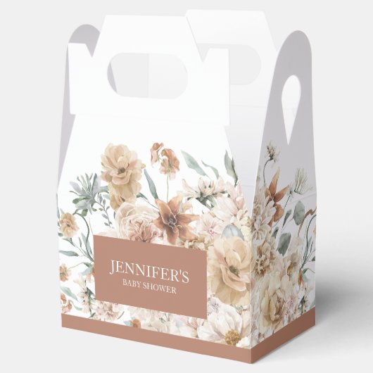 Boho Geslacht Neutraal Baby shower Vierbox Bedankdoosjes (Geopend)