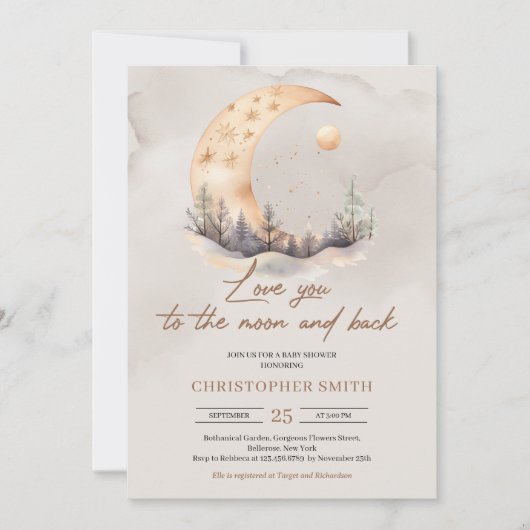 Boho geslacht neutraal koper salie maan en terug kaart (Voorkant)