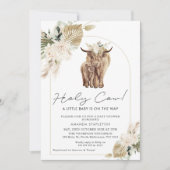 Boho Geslacht Neutrale Koe Calf Baby shower Kaart (Voorkant)