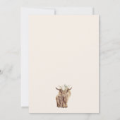 Boho Geslacht Neutrale Koe Calf Baby shower Kaart (Achterkant)