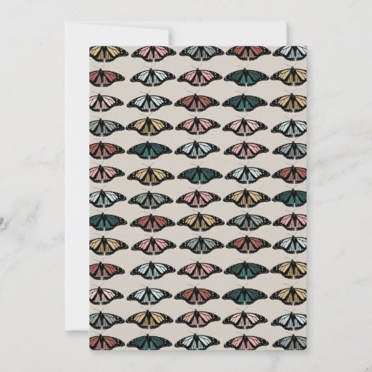 Boho Geslacht Neutrale Vlinders Verjaardagsfeest Kaart (Achterkant)