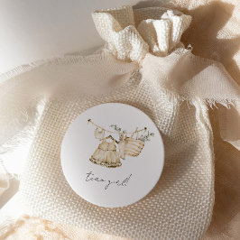 Boho Geslacht Reveal Team Meisje Neutrale Baby Sho Ronde Sticker