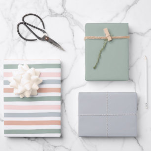 Boho gestreepte verjaardags jongen baby shower bla inpakpapier vel