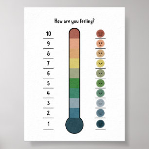 Boho gevoelens thermometer poster