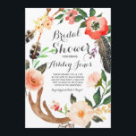 Boho gewei vetplanten Bruids Douche Uitnodiging<br><div class="desc">Boho Antler Bruids Douche uitnodiging</div>