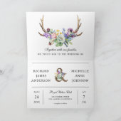 Boho Geweien Bloemen Bloem QR Code Bruiloft (Binnen)