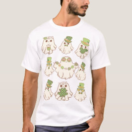 Boho ghost Ierse St. Patrick Halloween leuke geest T-shirt
