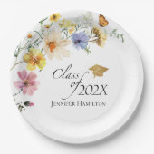 Boho Gilded Wildflower Boeket Klasse van Afstudere Papieren Bordje (Voorkant)