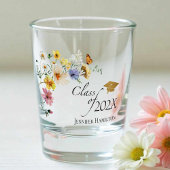 Boho Gilded Wildflower Boeket Klasse van Afstudere Shot Glas