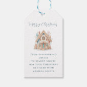 Boho Gingerbread House Magische Quote Kerstmis Cadeaulabel (Voorkant)