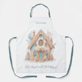 Boho Gingerbread Huis Naam Eet Drink Wees vrolijk Schort (Voorkant)