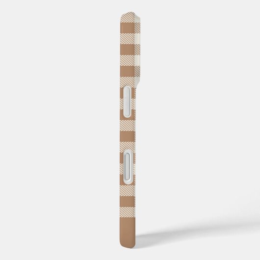 Boho Gingham Patroon Geruit Bruin Naam Case-Mate iPhone Case (Achterkant / Rechts)