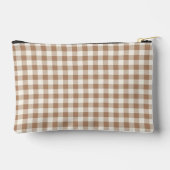 Boho Gingham Patroon Geruit Bruin Naam Etui (Achterkant)