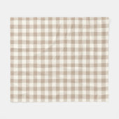Boho Gingham Patroon Geruit Geblokt Neutraal Fleece Deken (Voorkant (Horizontaal))