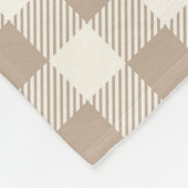 Boho Gingham Patroon Geruit Geblokt Neutraal Fleece Deken (Hoek)