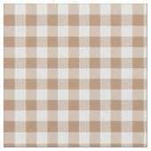 Boho Gingham Patroon Geruit Geblokt Taan Bruin Stof (Close Up)