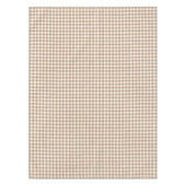 Boho Gingham Patroon Geruit Geblokt Taan Bruin Tafelkleed (Voorkant)