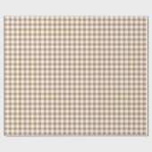 Boho Gingham Patroon Geruit Geblokt Tan Bruin Cadeaupapier (Vlak)