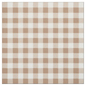 Boho Gingham Patroon Geruit Geblokt Taneel Bruin Stof (Swatch)