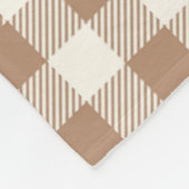 Boho Gingham Patroon Geruit Geblokt Tannig Bruin Fleece Deken (Hoek)