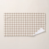 Boho Gingham Patroon Geruit Neutraal Bad Handdoek (Handdoek)